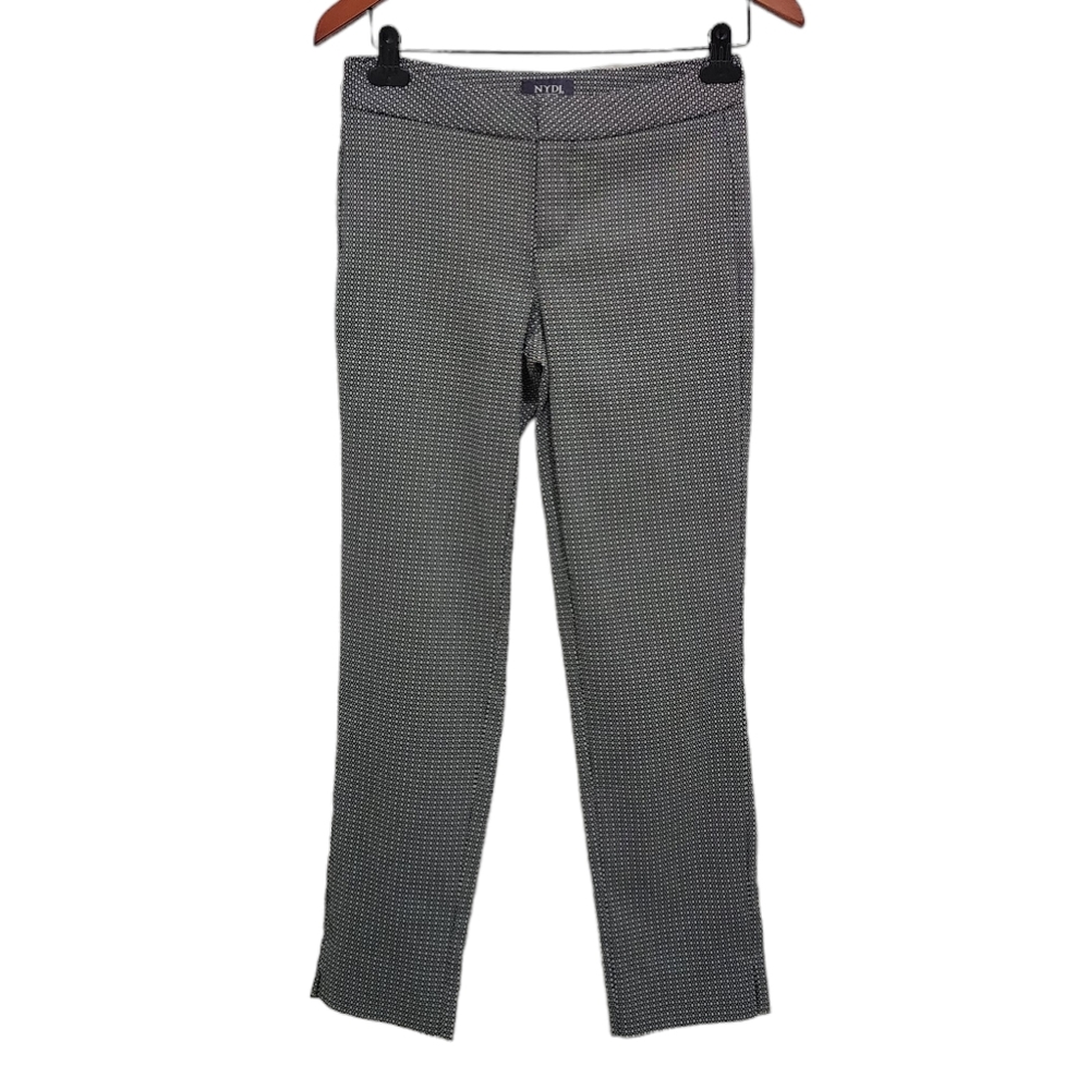 Nydj Straight Leg Trouser Print Black White 0